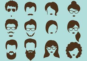 Hipster vector silhouettes