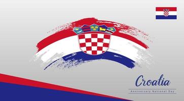 bonne fête nationale croatie. drapeau, bannière, carte de voeux, conception de flyer. conception de modèle d'affiche vecteur