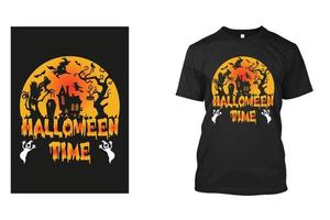 conception de t-shirt d'horreur d'halloween vecteur