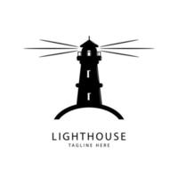 illustration vectorielle d'un phare pour une icône de symbole ou de logo. logo plat phare vecteur