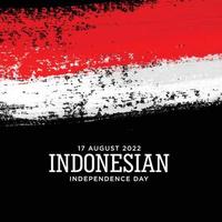 17 août fête de l'indépendance de l'indonésie. drapeau indonésien fait de vecteur de peinture pinceau scintillant scintillant