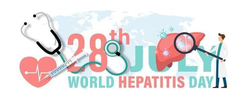 campagne d'affiches de la journée mondiale de l'hépatite dans un style plat et conception de vecteur de bannière.