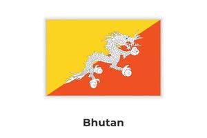 le drapeau national du bhoutan vecteur