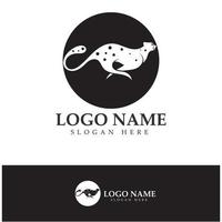 logo de guépard avec silhouette plate et couleur emballée avec un vecteur de concept moderne
