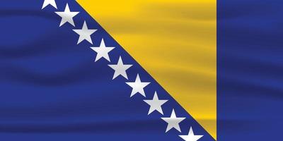 le drapeau national réaliste de la bosnie-herzégovine vecteur