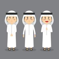 caractère de bahreïn avec diverses expressions vecteur