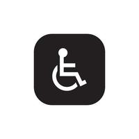 vecteur d'icône de fauteuil roulant handicapé. handicap, symbole de signe invalide