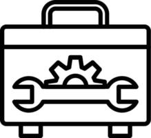 icône de ligne vectorielle de boîte à outils vecteur