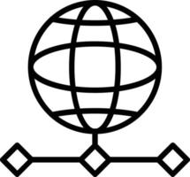 icône de ligne de vecteur de grille mondiale