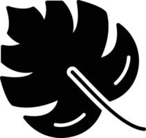 icône de glyphe de feuille vecteur