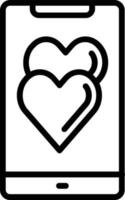 icône de ligne vecteur coeur