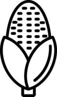 icône de ligne de vecteur de maïs