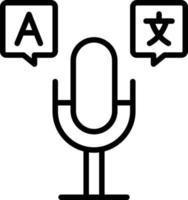 icône de ligne de vecteur de microphone