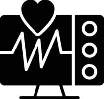 conception d'icône de glyphe de moniteur ecg vecteur