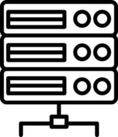 icône de ligne de vecteur de serveur