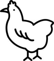 icône de ligne de vecteur de poulet