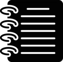 icône de glyphe de vecteur de bloc-notes
