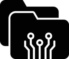 icône de glyphe de vecteur de dossier
