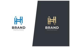 concept vectoriel de logo de lettre h - modèle de conception d'emblème créatif de marque d'icône de monogramme. marque de logo universel h