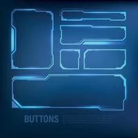 jeu de boutons style techno-futuriste sci-fi couleur bleu 2
