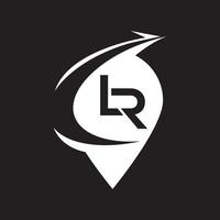 lr modèle de conception de logo élément de marque graphique vectoriel