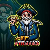 création de logo esport sport mascotte pirates vecteur