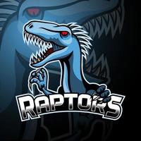 conception de mascotte de logo esport raptor vecteur