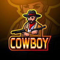 conception de mascotte de logo esport cowboy vecteur