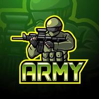 création de mascotte de logo esport de l'armée vecteur