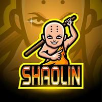 conception de mascotte de logo shaolin esport vecteur