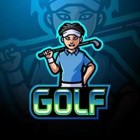 conception de mascotte de logo de golf esport vecteur