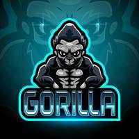 conception de mascotte de logo esport gorille vecteur