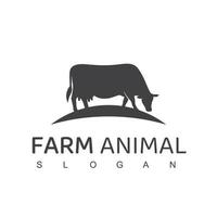 ferme, modèle de conception de logo animal vecteur