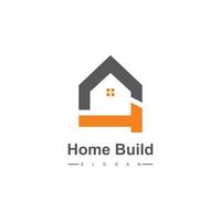 construction de maisons, logo de société immobilière vecteur