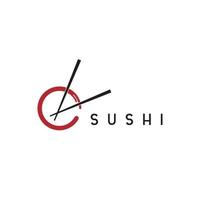 modèle de conception de logo de sushi vecteur