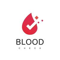 modèle de conception de logo de contrôle sanguin vecteur
