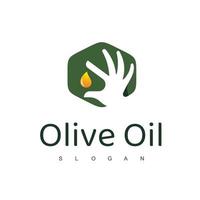 logo d'huile d'olive avec symbole de gouttelettes vecteur