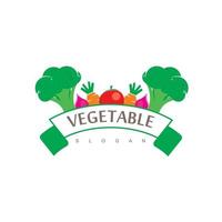 modèle de conception de logo de légumes, symbole d'aliments sains vecteur