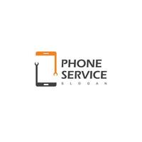 service téléphonique et logo de réparation vecteur