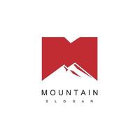 lettre m, modèle de conception de logo de montagne vecteur