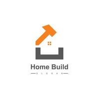 construction de maisons, logo de société immobilière vecteur
