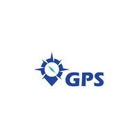 logo de point gps, navigation et conception d'icône de boussole vecteur