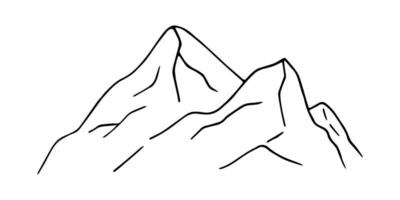 montagnes de doodle dessinés à la main. clipart vectoriel. présenter. vecteur
