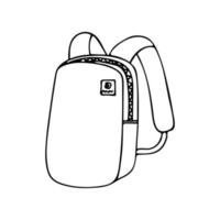 école de gribouillis dessinée à la main et sac à dos de camping. clipart de sac à dos de vecteur. présenter. vecteur