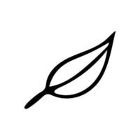 feuille simple doodle dessiné à la main. élément botanique de vecteur. présenter. vecteur