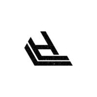 lettre initiale abstraite hq logo en couleur noire isolé sur fond blanc appliqué pour le logo méga-complexe de sports et de divertissement également adapté aux marques ou entreprises qui ont le nom initial qh vecteur