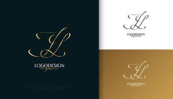 jy conception initiale du logo de signature avec un style d'écriture doré élégant et minimaliste. création initiale du logo j et y pour le mariage, la mode, les bijoux, la boutique et l'identité de la marque d'entreprise vecteur