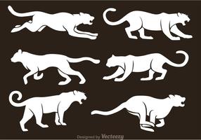 Vecteurs de silhouette tigre blanc vecteur