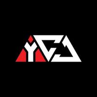 création de logo de lettre triangle ycj avec forme de triangle. monogramme de conception de logo triangle ycj. modèle de logo vectoriel triangle ycj avec couleur rouge. logo triangulaire ycj logo simple, élégant et luxueux. ycj