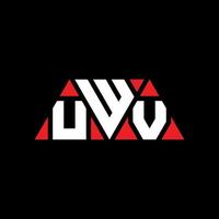 création de logo de lettre triangle uwv avec forme de triangle. monogramme de conception de logo triangle uwv. modèle de logo vectoriel triangle uwv avec couleur rouge. logo triangulaire uwv logo simple, élégant et luxueux. uwv